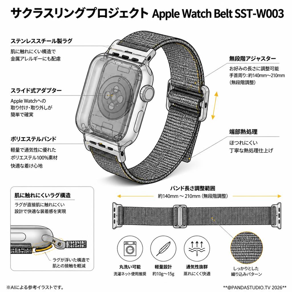 サクラスリングプロジェクト Apple Watch Belt SST-W003 スペック