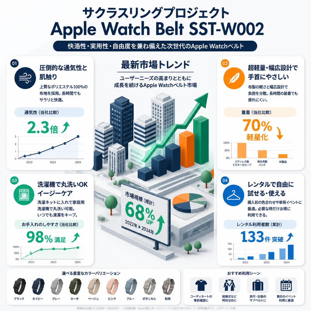 サクラスリングプロジェクト Apple Watch Belt SST-W002 セールスポイント