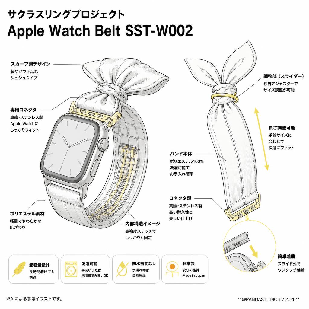 サクラスリングプロジェクト Apple Watch Belt SST-W002 スペック