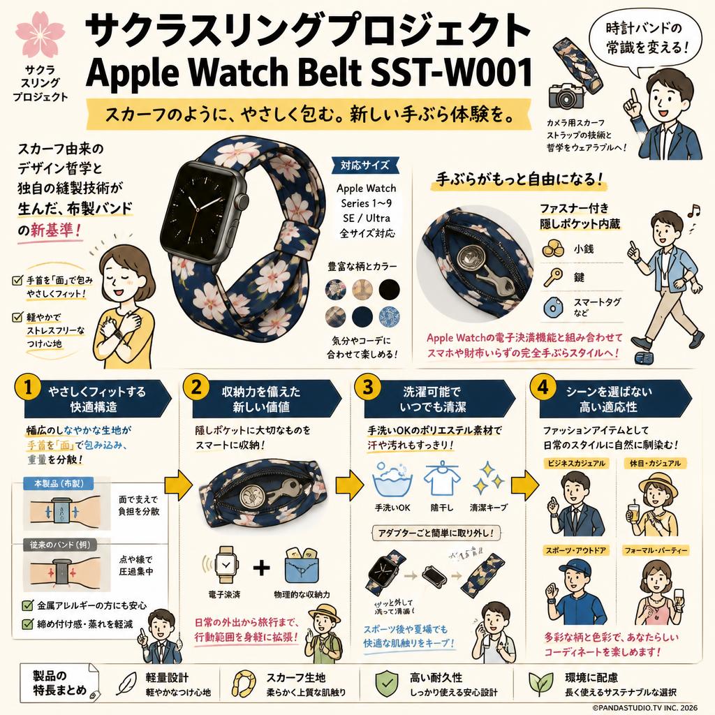 サクラスリングプロジェクト Apple Watch Belt SST-W001 概要