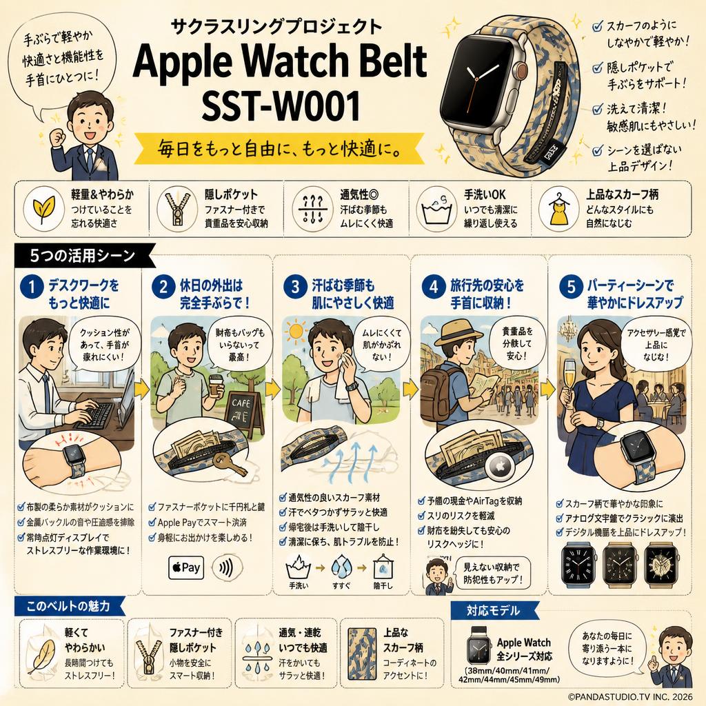 サクラスリングプロジェクト Apple Watch Belt SST-W001 用途
