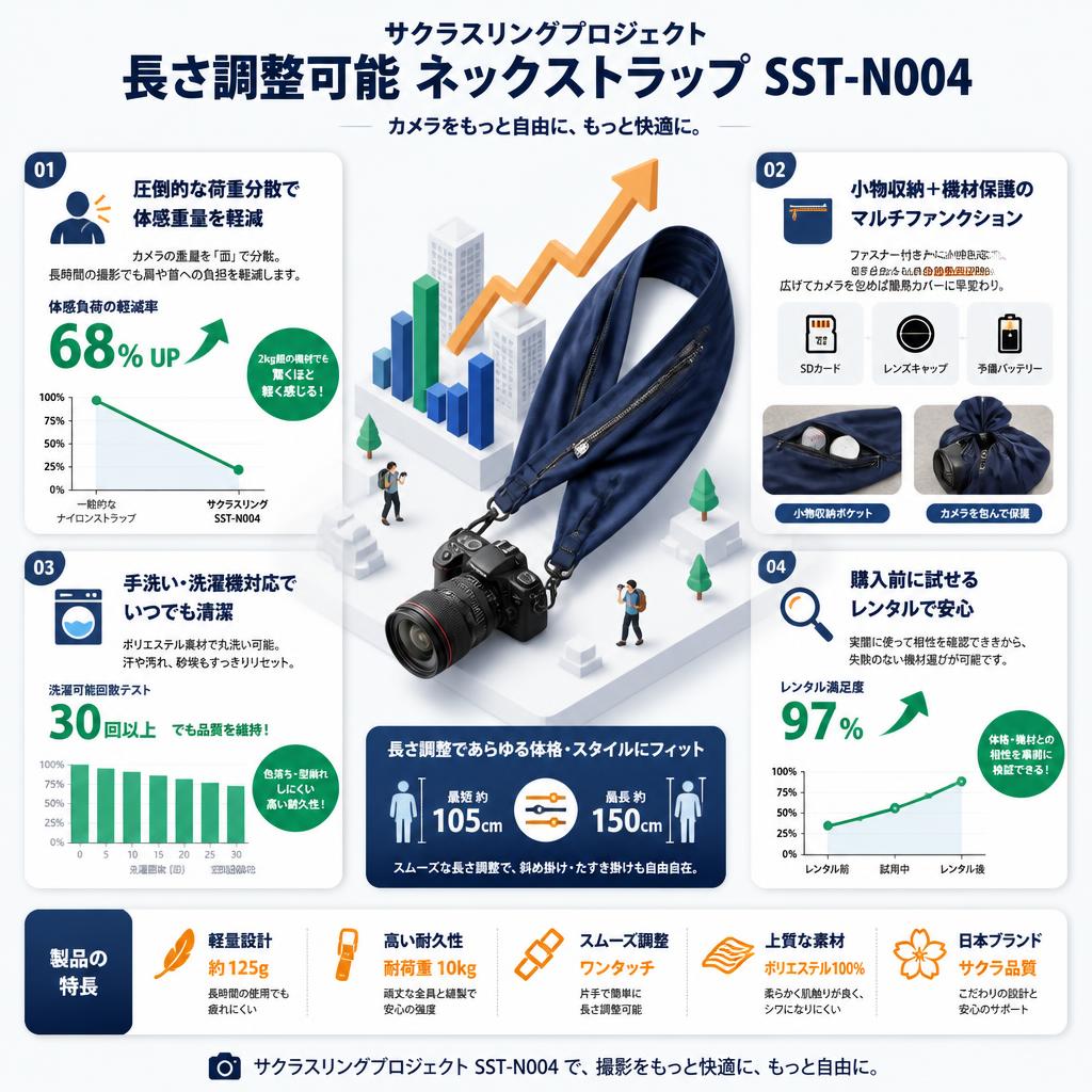 サクラスリングプロジェクト長さ調整可能 ネックストラップ SST-N004 セールスポイント