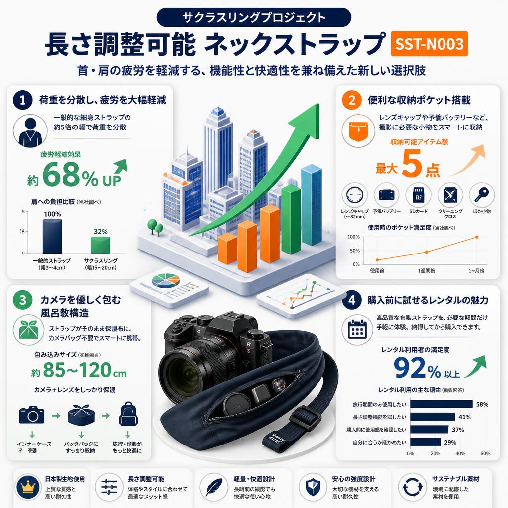 サクラスリングプロジェクト長さ調整可能 ネックストラップ SST-N003 セールスポイント