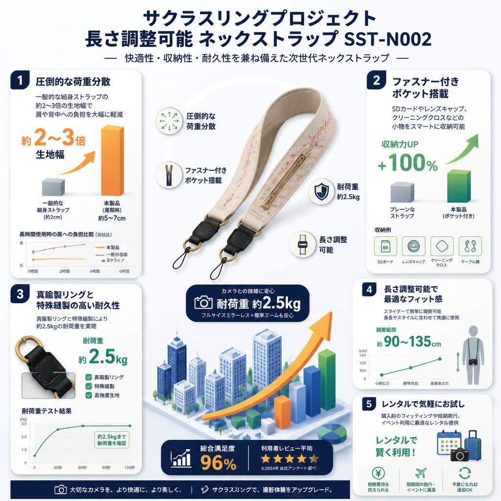 サクラスリングプロジェクト長さ調整可能 ネックストラップ SST-N002 セールスポイント