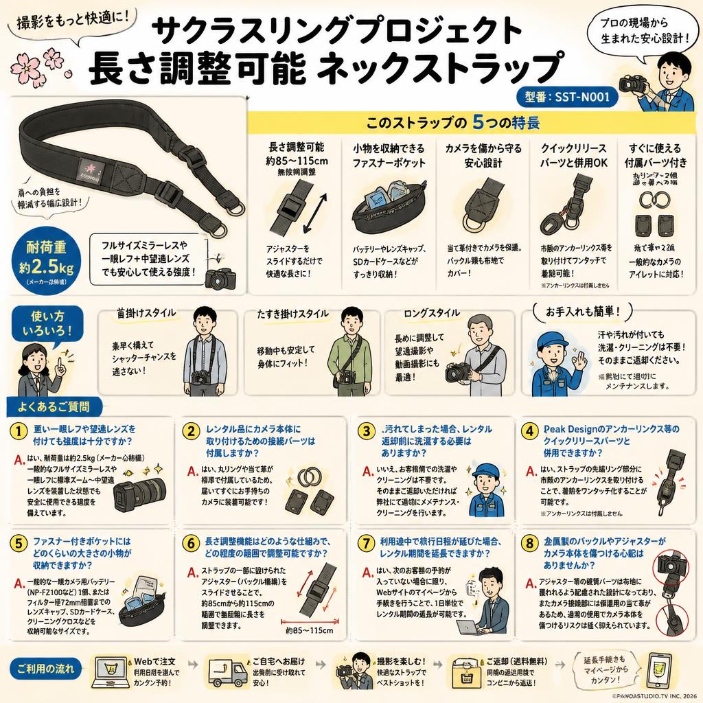 サクラスリングプロジェクト長さ調整可能 ネックストラップ SST-N001 FAQ（よくある質問と答え）