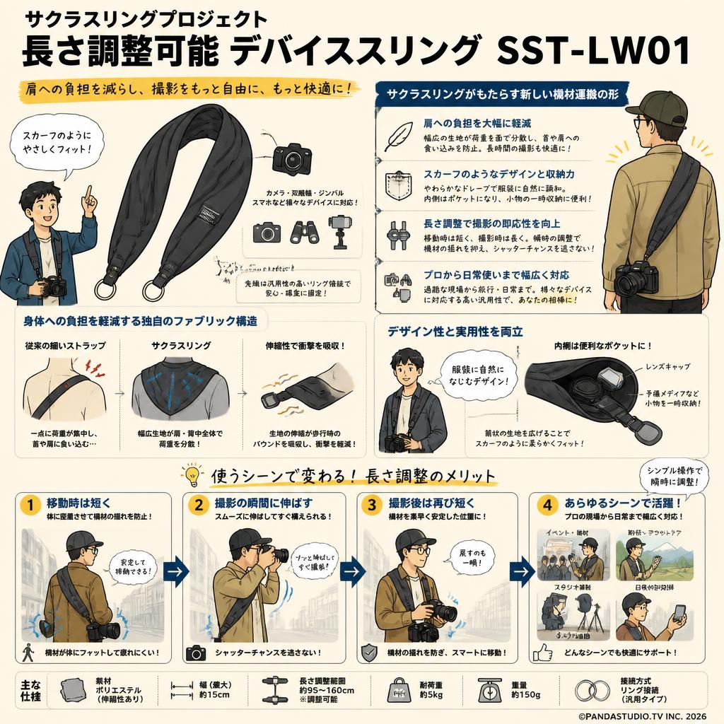 サクラスリングプロジェクト長さ調整可能 デバイススリング SST-LW01 概要