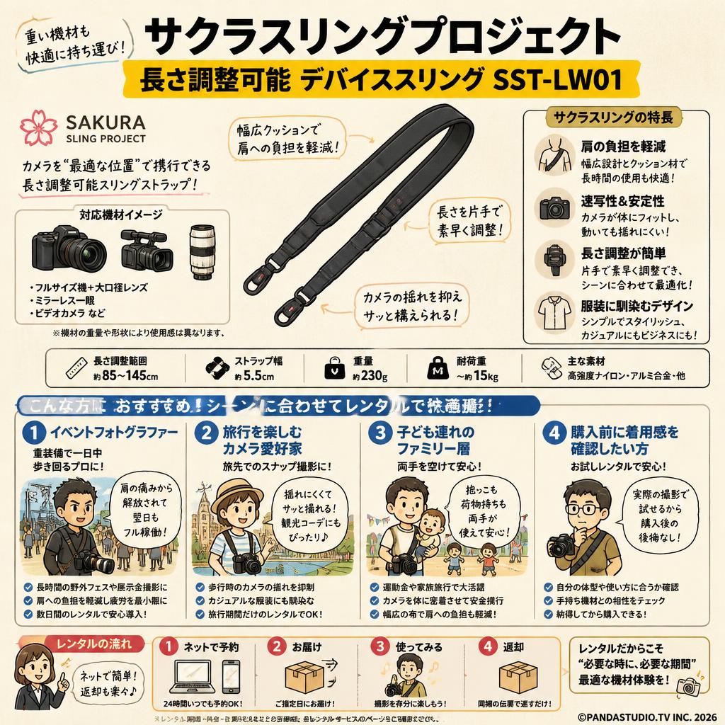 サクラスリングプロジェクト長さ調整可能 デバイススリング SST-LW01 おもな対象のお客様