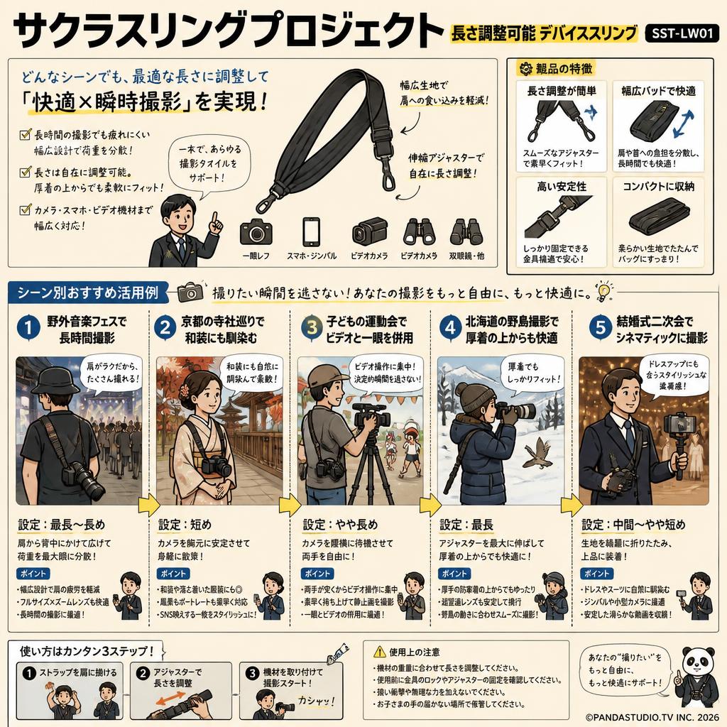 サクラスリングプロジェクト長さ調整可能 デバイススリング SST-LW01 用途