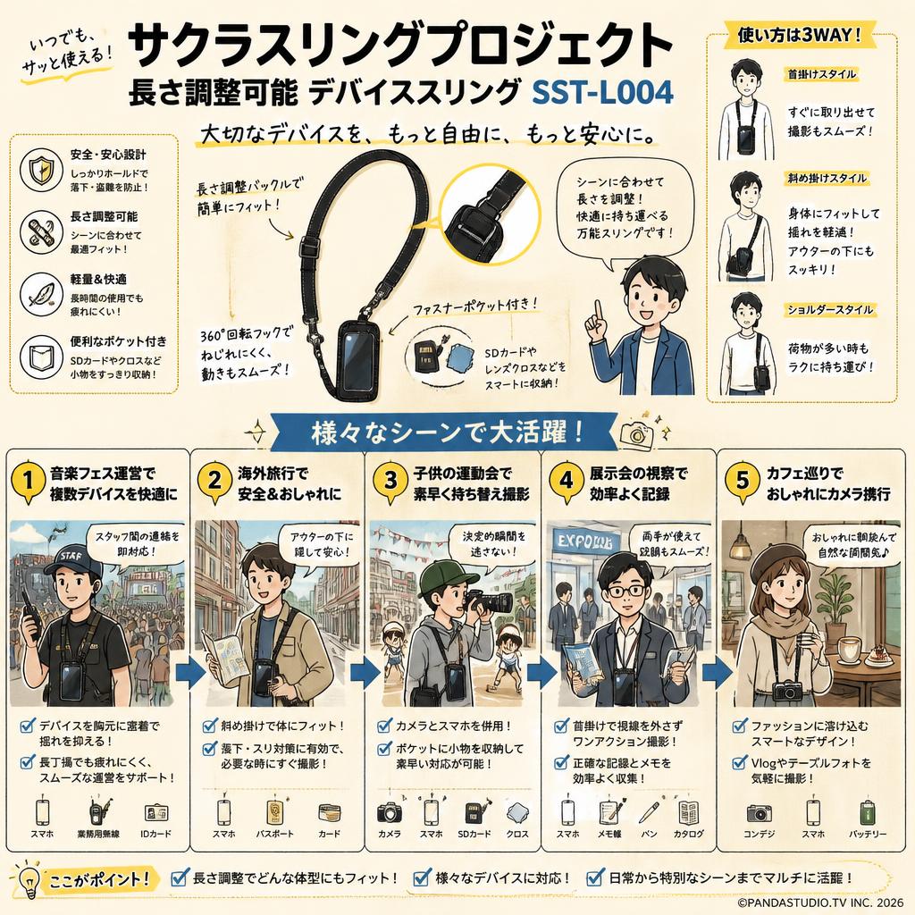 サクラスリングプロジェクト長さ調整可能 デバイススリング SST-L004 用途