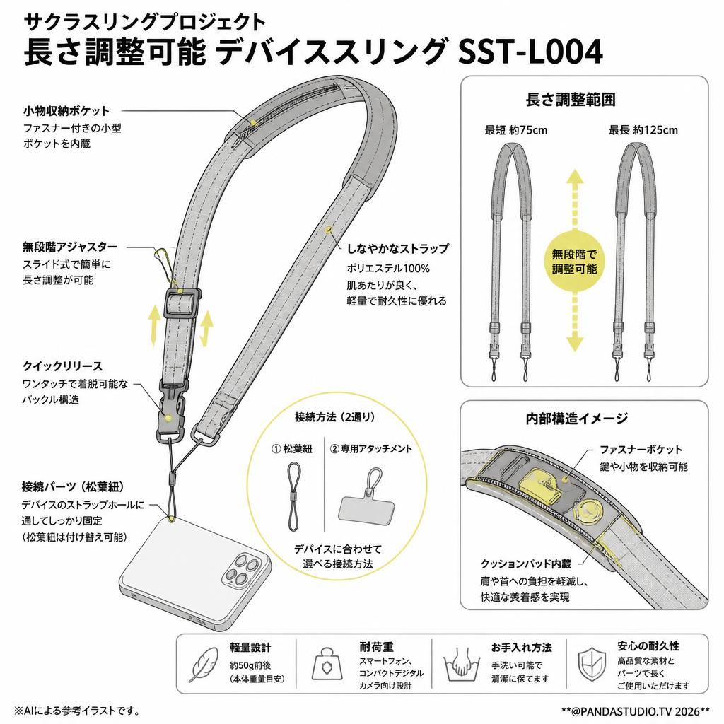 サクラスリングプロジェクト長さ調整可能 デバイススリング SST-L004 スペック