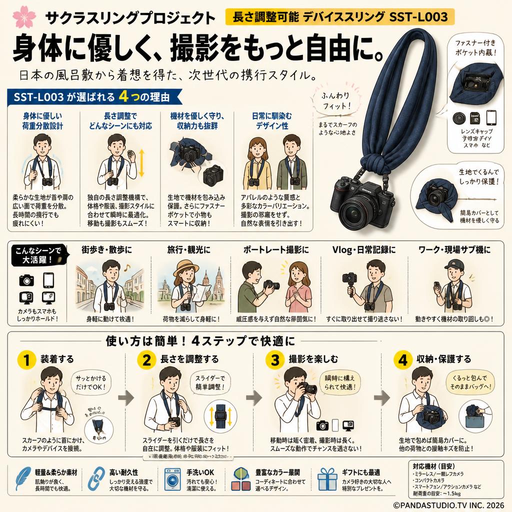 サクラスリングプロジェクト長さ調整可能 デバイススリング SST-L003 概要