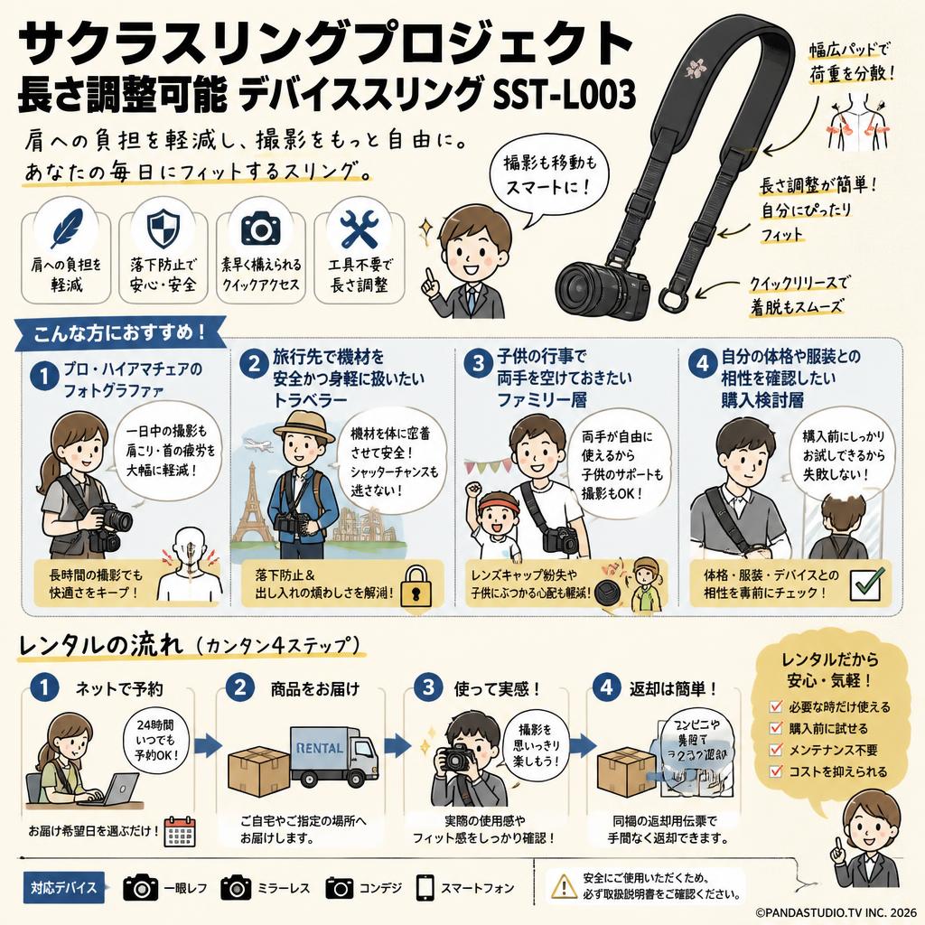 サクラスリングプロジェクト長さ調整可能 デバイススリング SST-L003 おもな対象のお客様