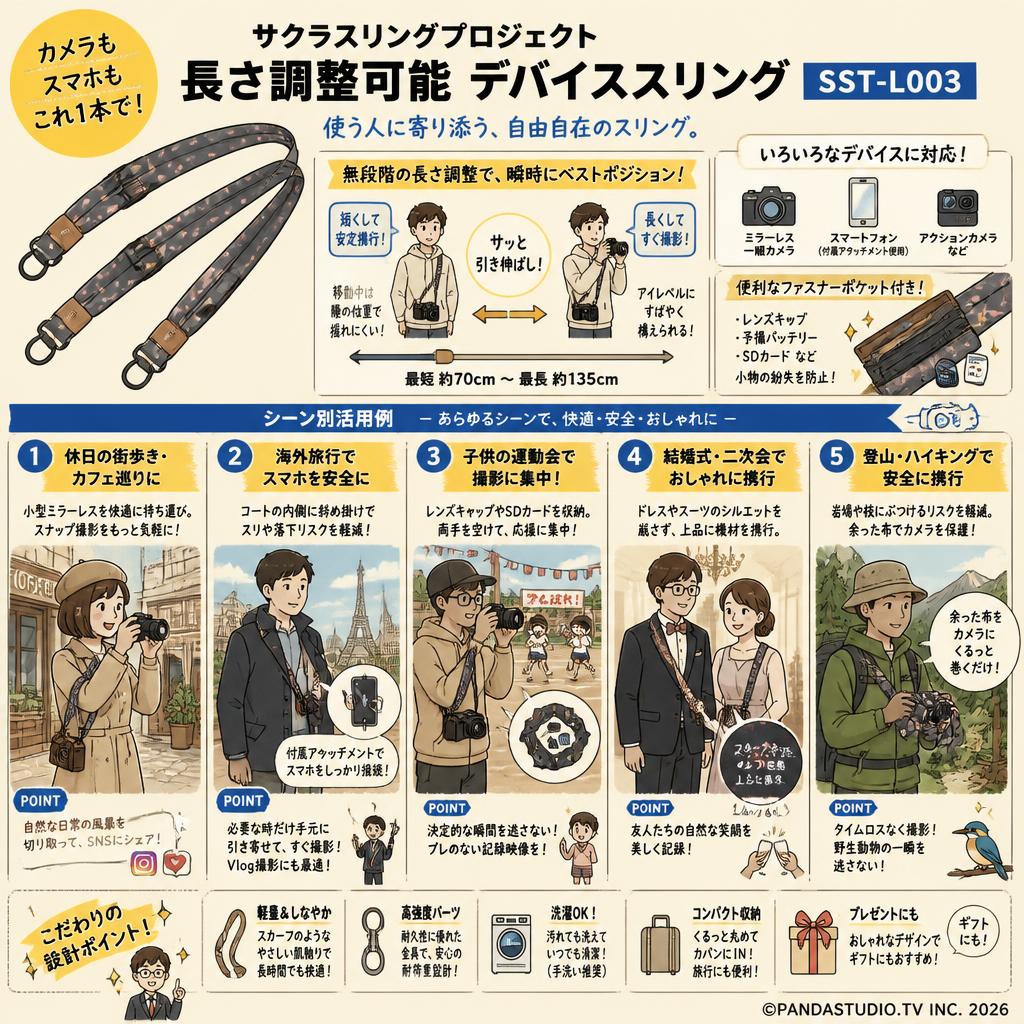 サクラスリングプロジェクト長さ調整可能 デバイススリング SST-L003 用途