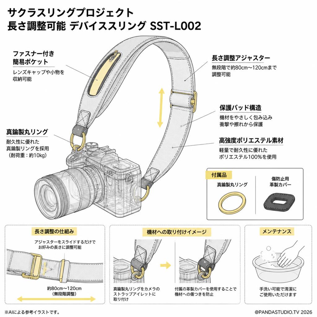 サクラスリングプロジェクト長さ調整可能 デバイススリング SST-L002 スペック