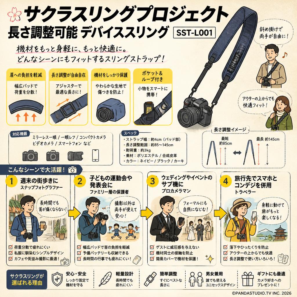 サクラスリングプロジェクト長さ調整可能 デバイススリング SST-L001 おもな対象のお客様