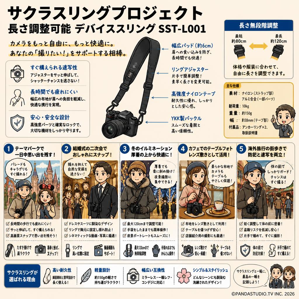 サクラスリングプロジェクト長さ調整可能 デバイススリング SST-L001 用途