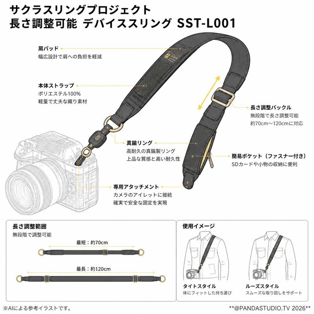 サクラスリングプロジェクト長さ調整可能 デバイススリング SST-L001 スペック