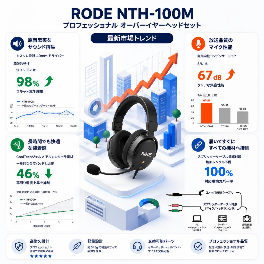 RODE NTH-100M プロフェッショナル オーバーイヤーヘッドセット セールスポイント
