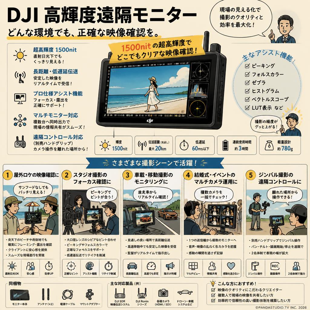 DJI 高輝度遠隔モニター 用途