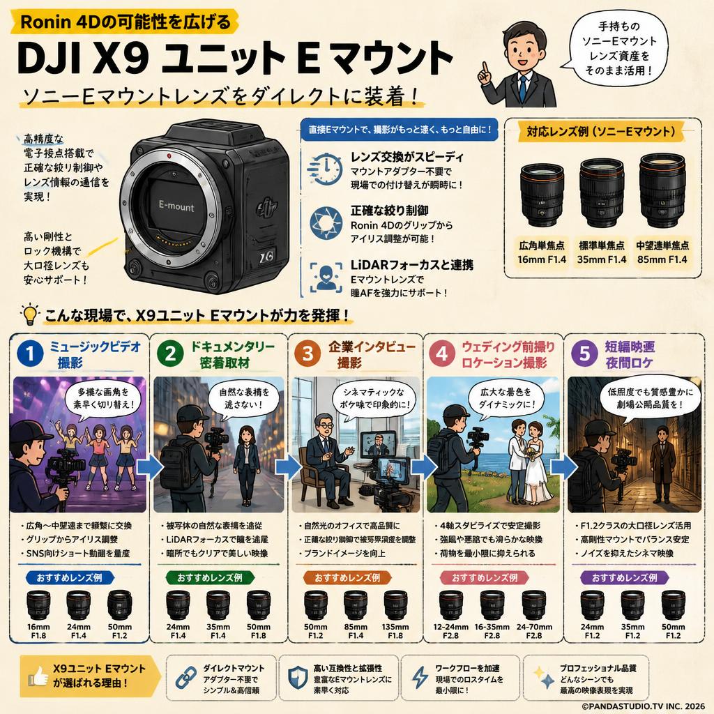 DJI X9 ユニット Eマウント 用途