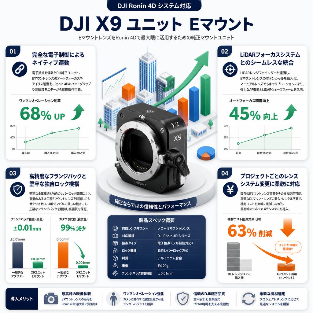 DJI X9 ユニット Eマウント セールスポイント