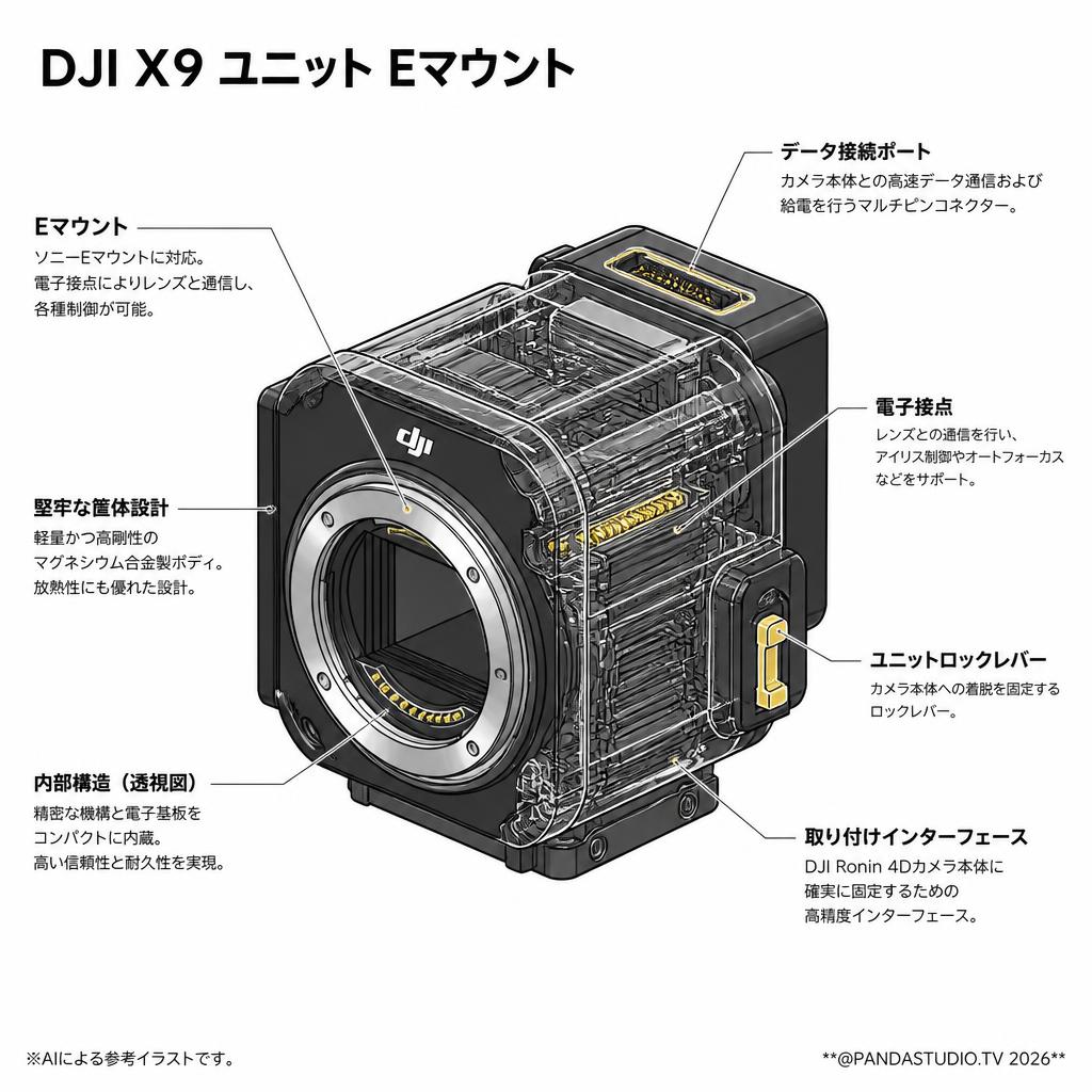 DJI X9 ユニット Eマウント スペック