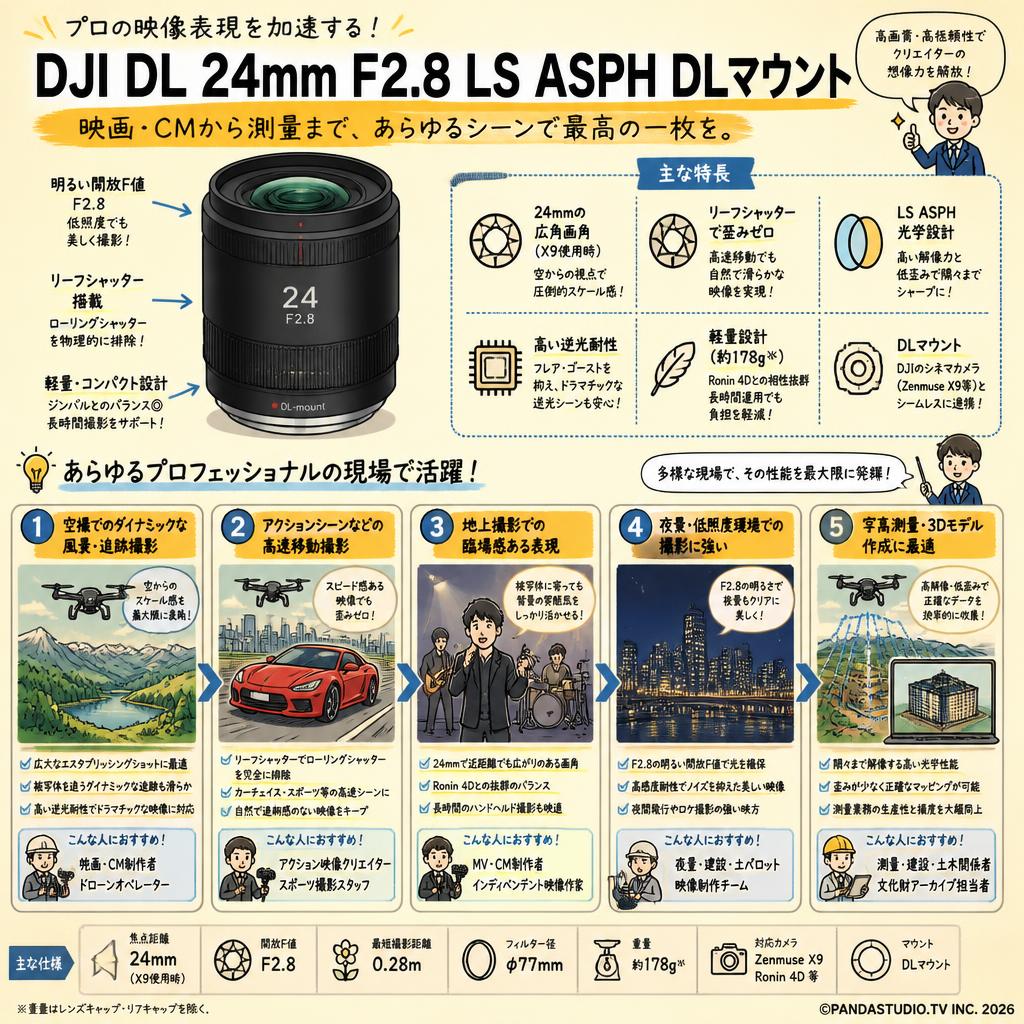 DJI DL 24mm F2.8 LS ASPH DLマウント 用途