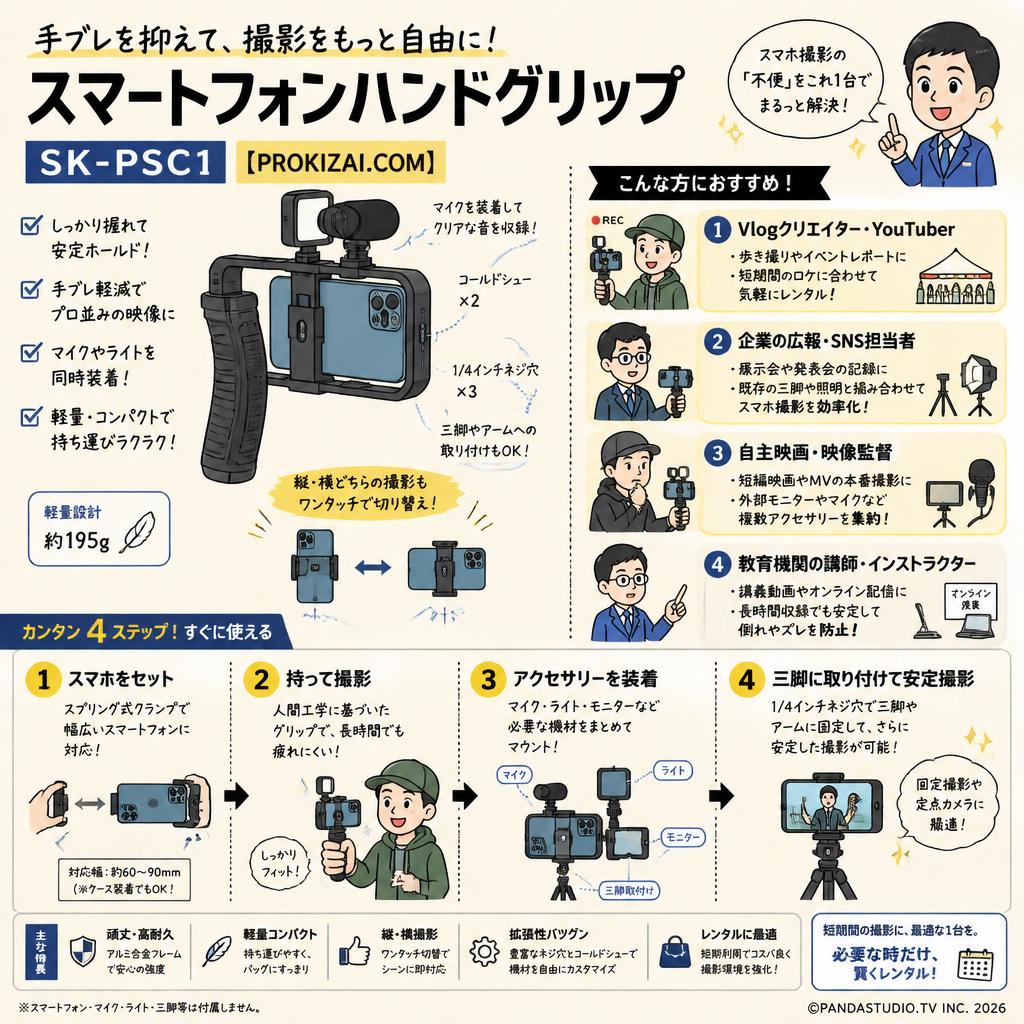 スマートフォンハンドグリップ　SK-PSC1　【PROKIZAI.COM】 おもな対象のお客様