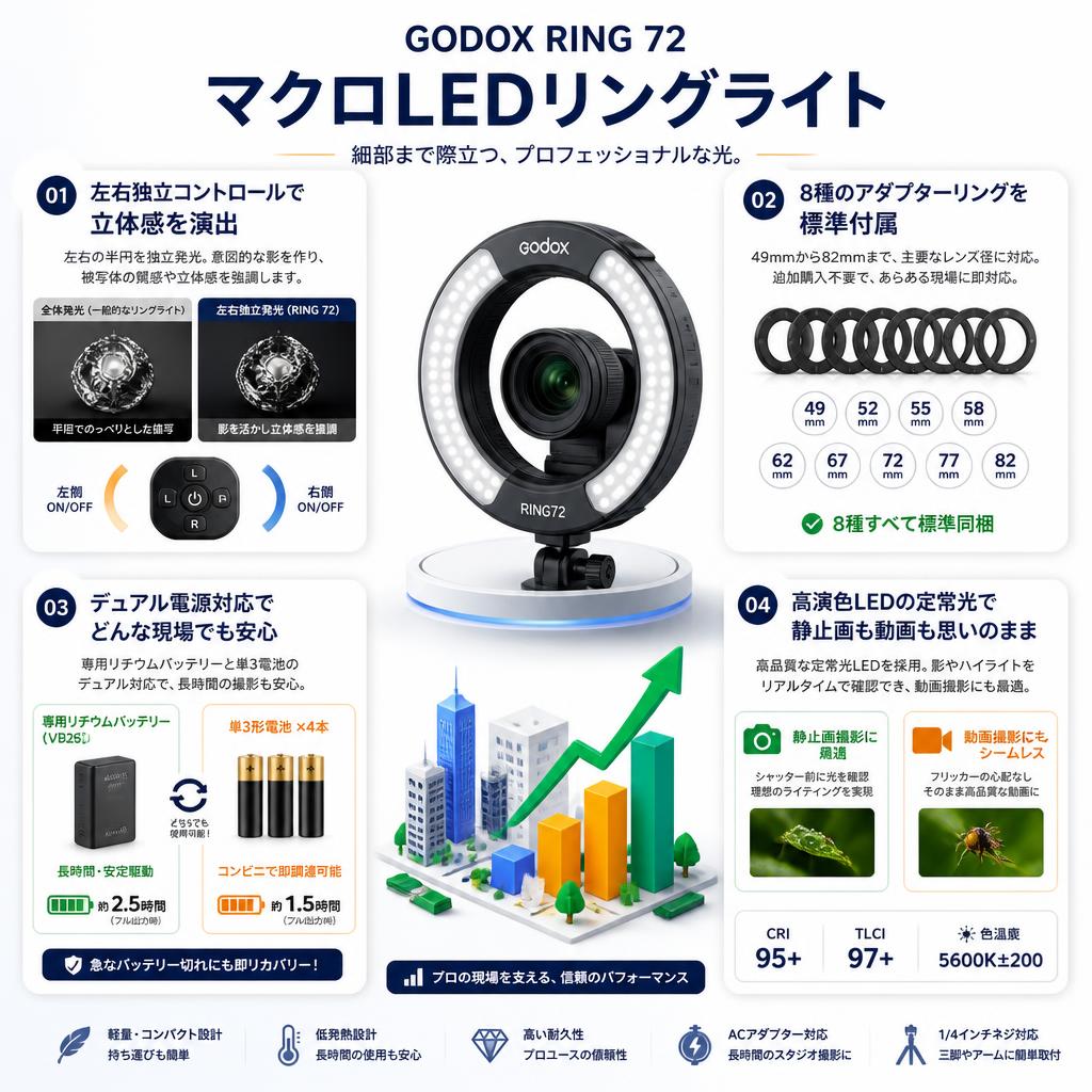GODOX RING 72 マクロLEDリングライト セールスポイント