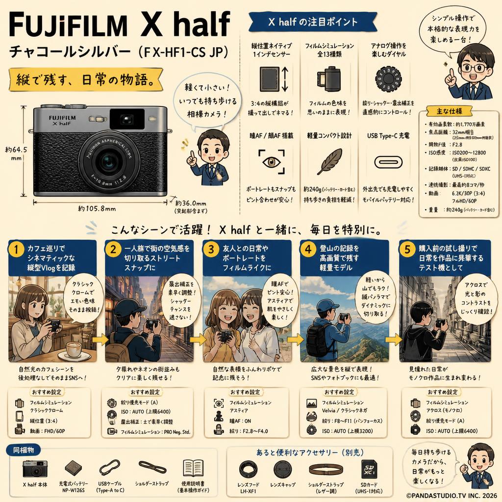 FUJIFILM X half チャコールシルバー ( F X-HF1-CS JP ) 用途