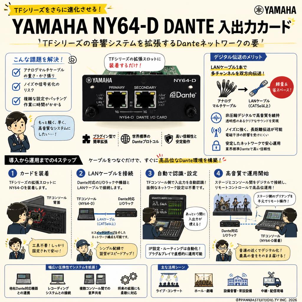 YAMAHA NY64-D DANTE 入出力カード 概要