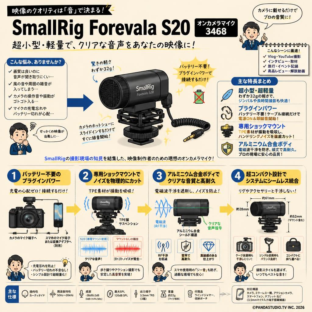SmallRig Forevala S20 オンカメラマイク 3468 概要