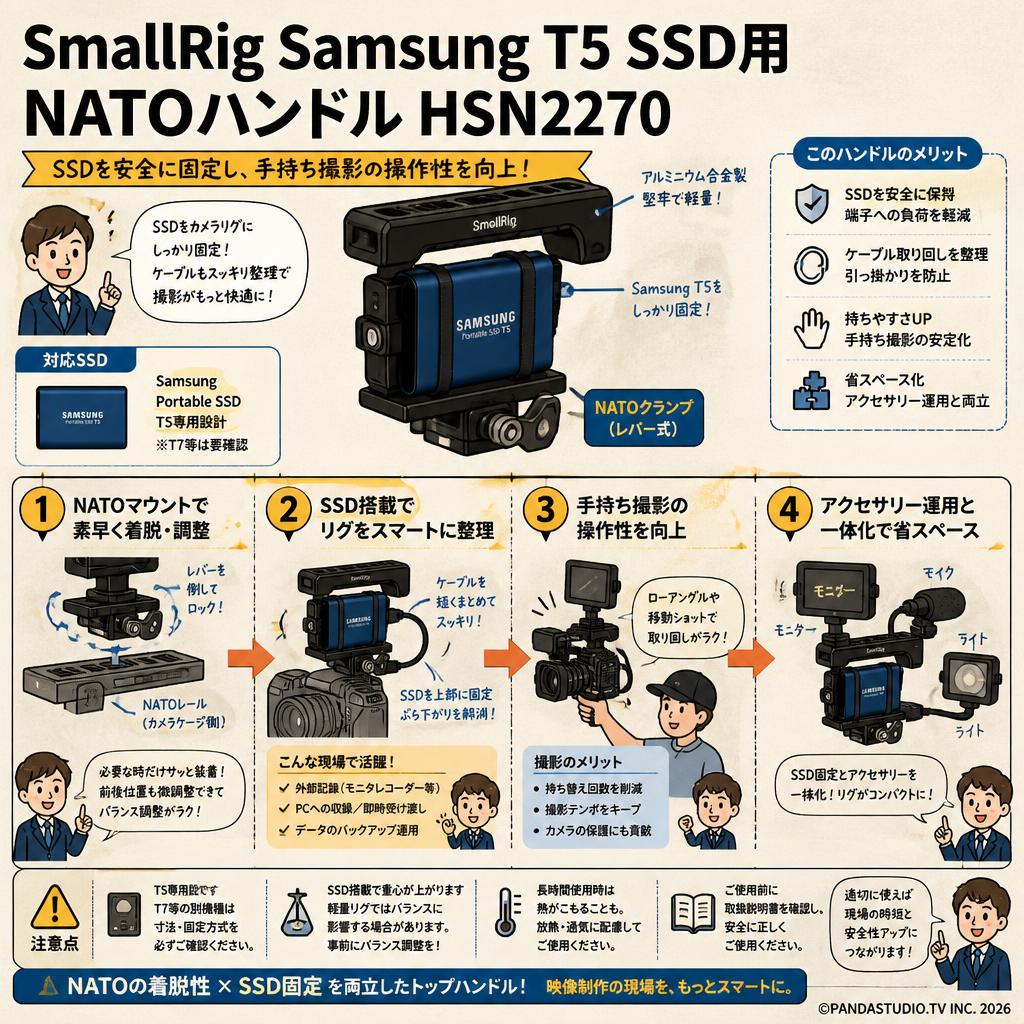 SmallRig Samsung T5 SSD用NATOハンドル HSN2270 概要