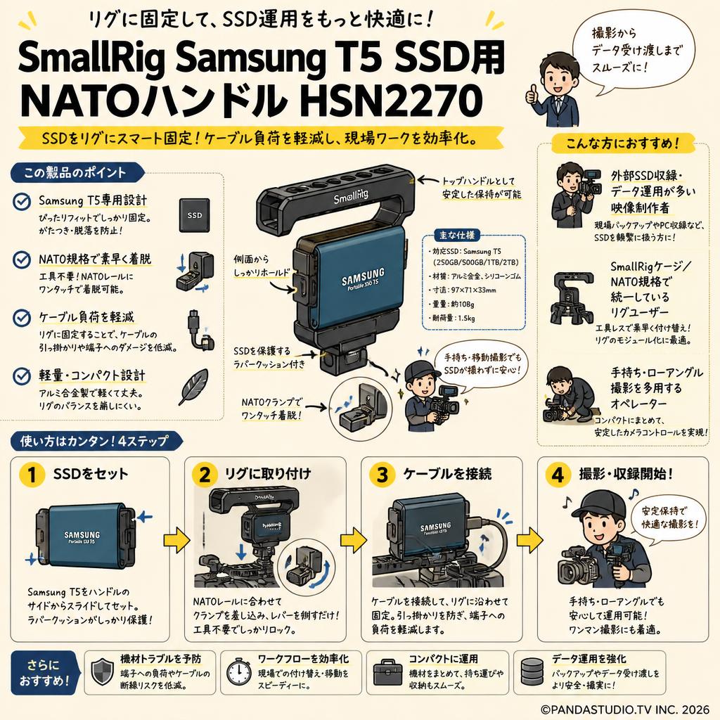 SmallRig Samsung T5 SSD用NATOハンドル HSN2270 おもな対象のお客様