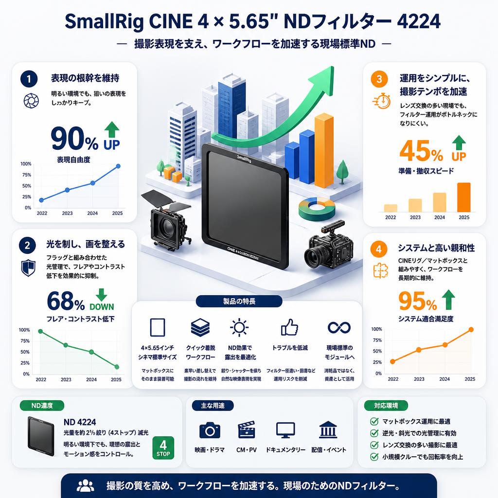 SmallRig CINE 4 x 5.65" NDフィルター 4224 セールスポイント