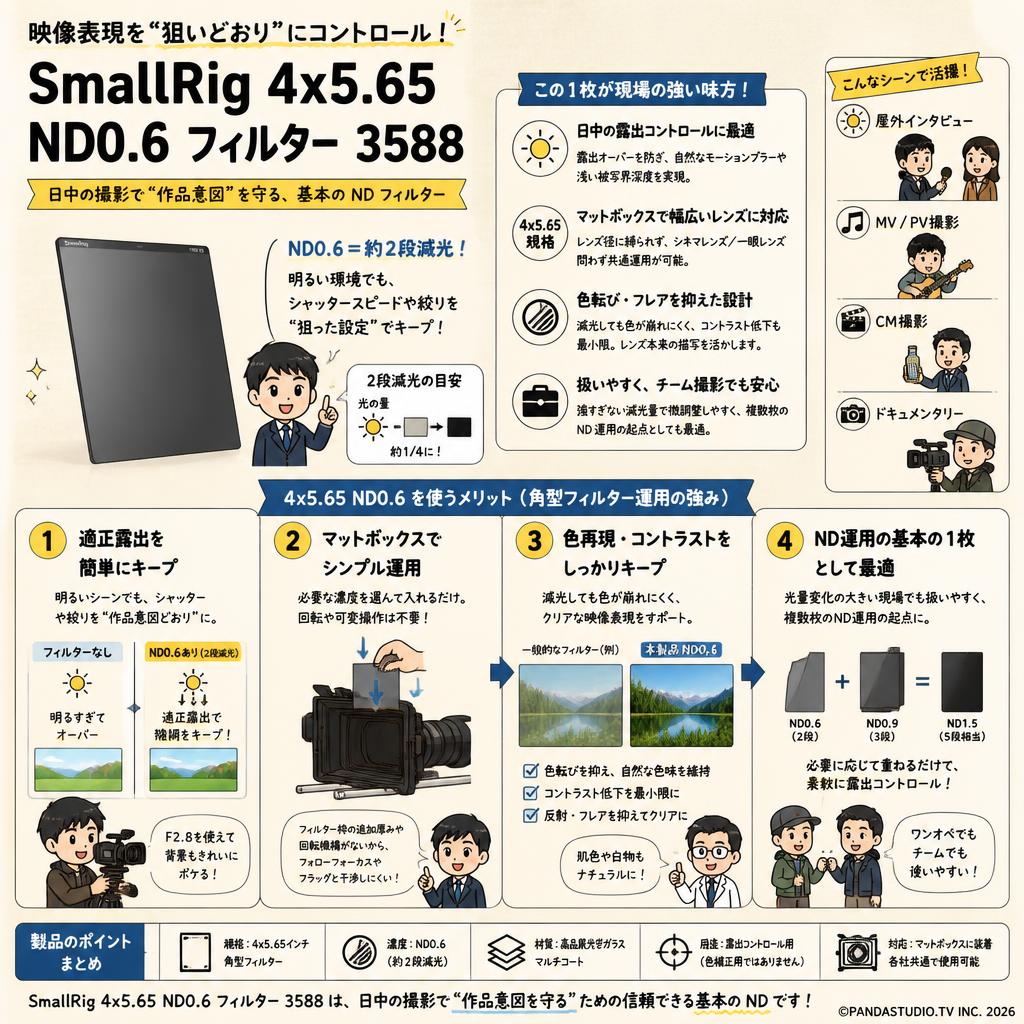 SmallRig 4x5.65 ND0.6 フィルター3588 概要