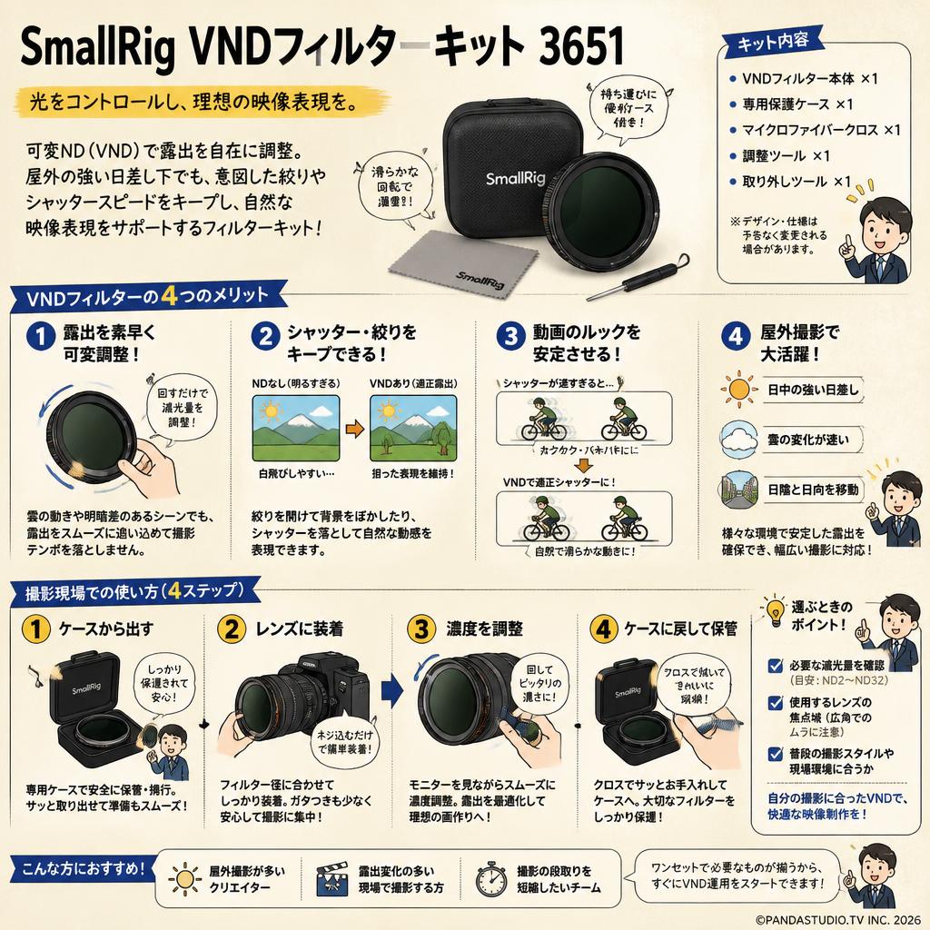 SmallRig VNDフィルターキット 3651 概要