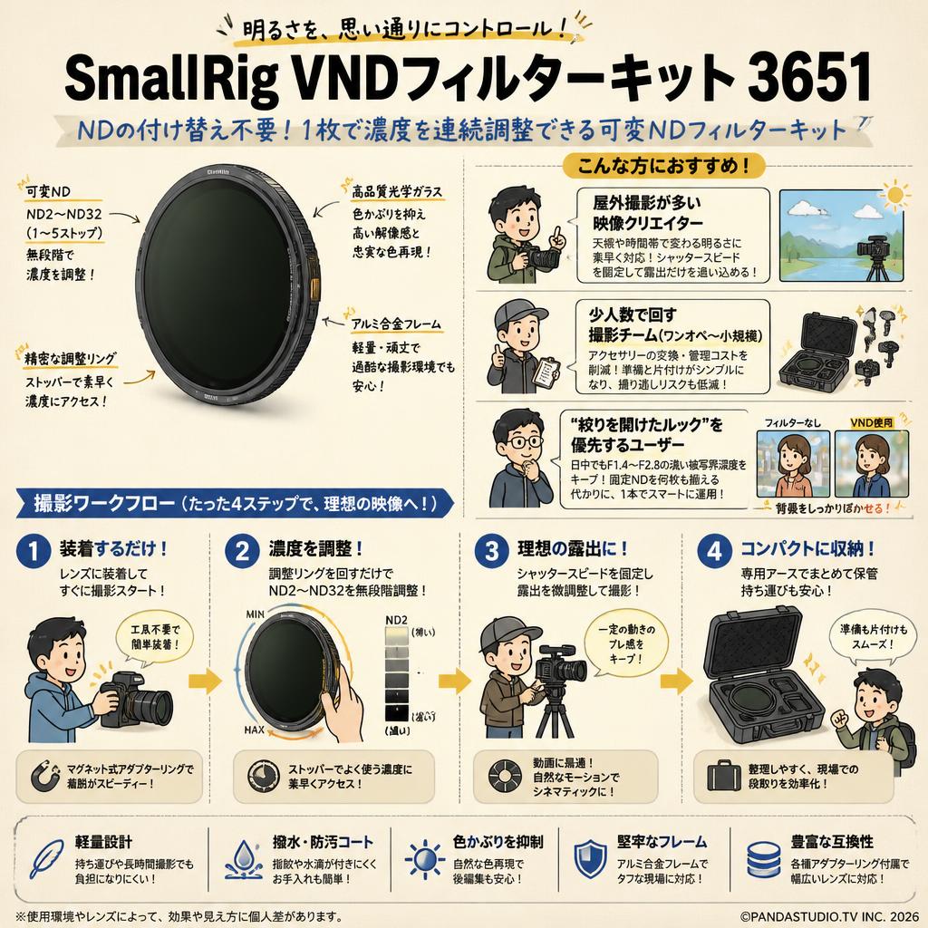 SmallRig VNDフィルターキット 3651 おもな対象のお客様