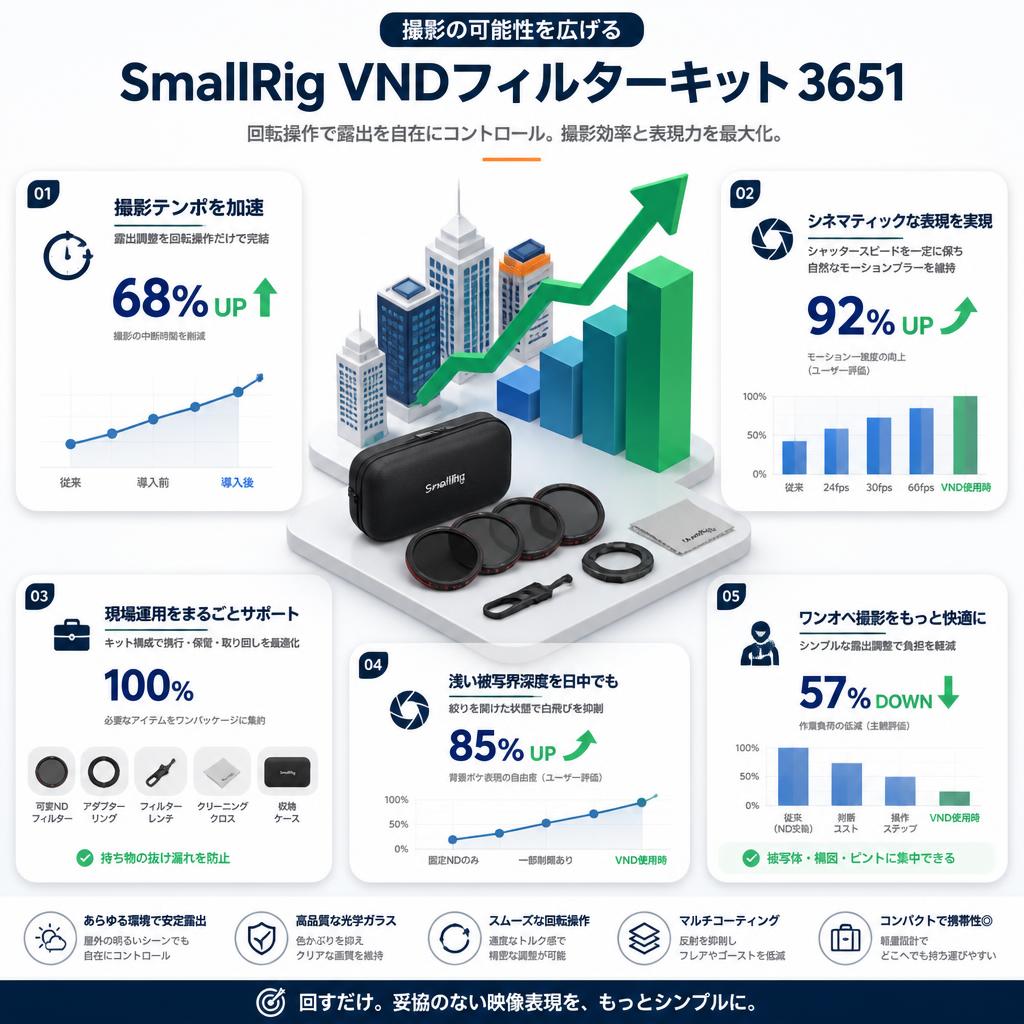 SmallRig VNDフィルターキット 3651 セールスポイント