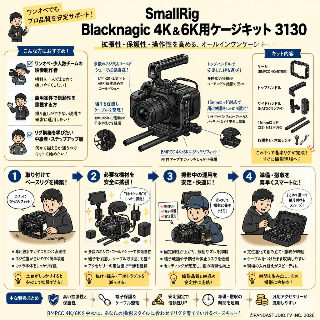 SmallRig Blackmagic 4K＆6K用ケージキット 3130 おもな対象のお客様