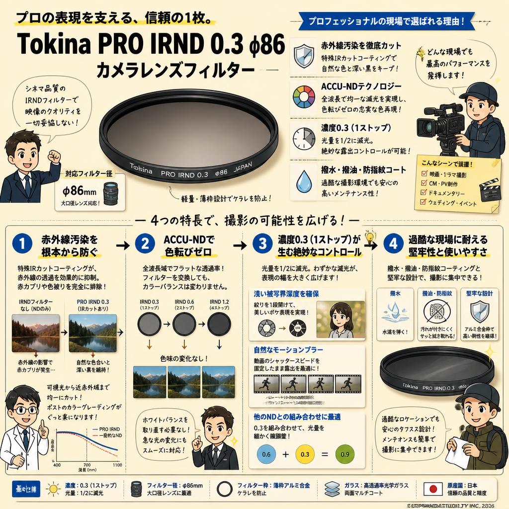 Tokina PRO IRND 0.3 φ86 カメラレンズフィルター 概要