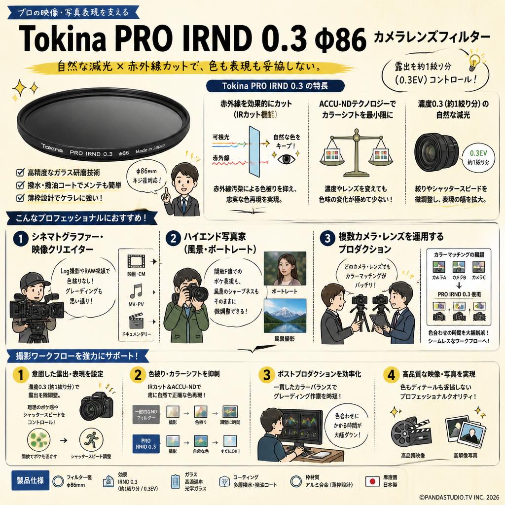 Tokina PRO IRND 0.3 φ86 カメラレンズフィルター おもな対象のお客様