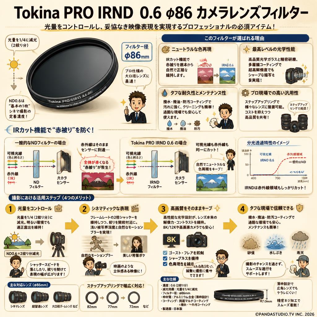 Tokina PRO IRND 0.6 φ86 カメラレンズフィルター 概要