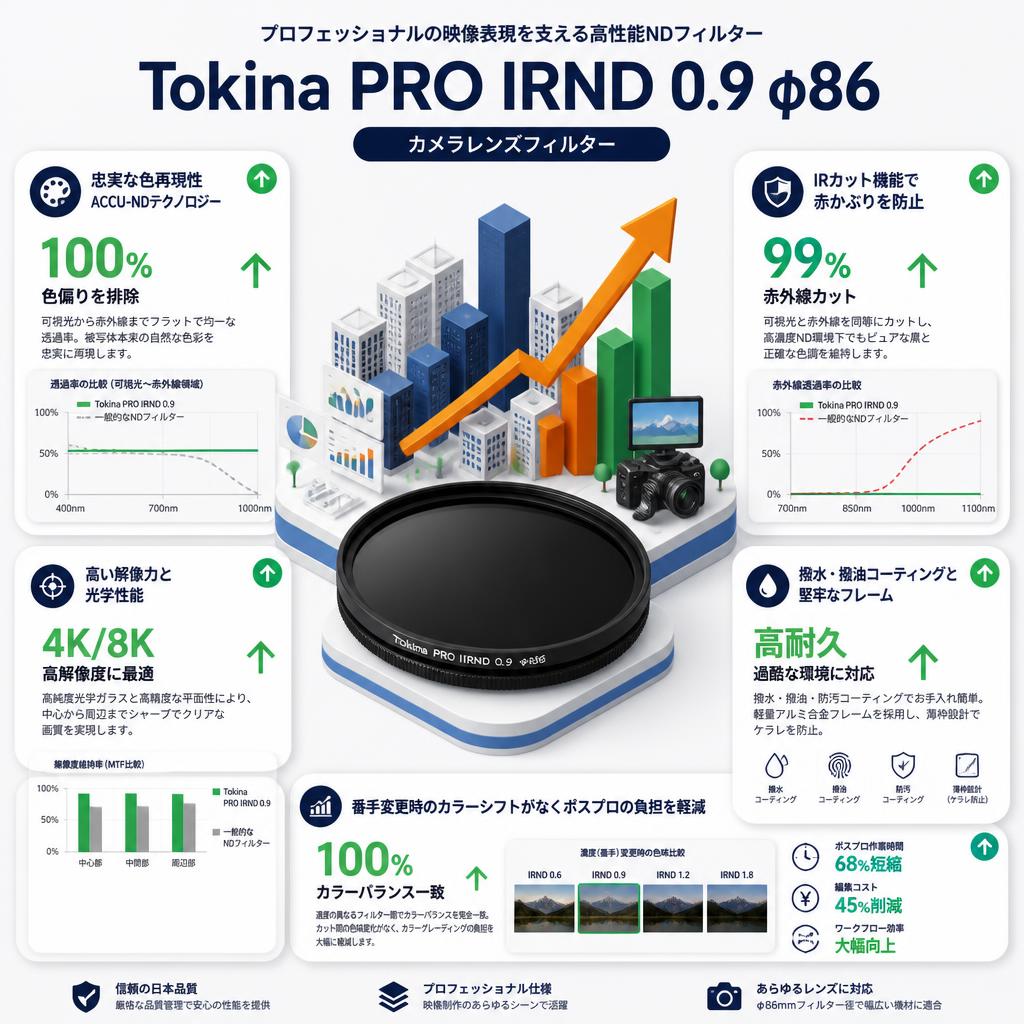 Tokina PRO IRND 0.9 φ86 カメラレンズフィルター セールスポイント