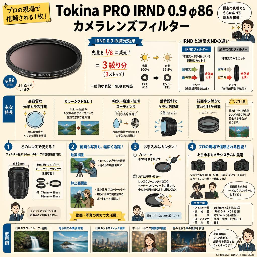 Tokina PRO IRND 0.9 φ86 カメラレンズフィルター FAQ（よくある質問と答え）