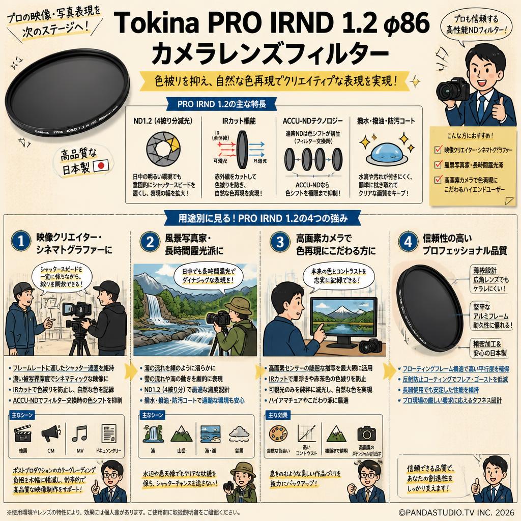 Tokina PRO IRND 1.2 φ86 カメラレンズフィルター おもな対象のお客様
