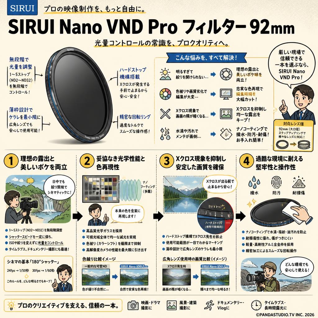 SIRUI Nano VND Pro フィルター92mm 概要