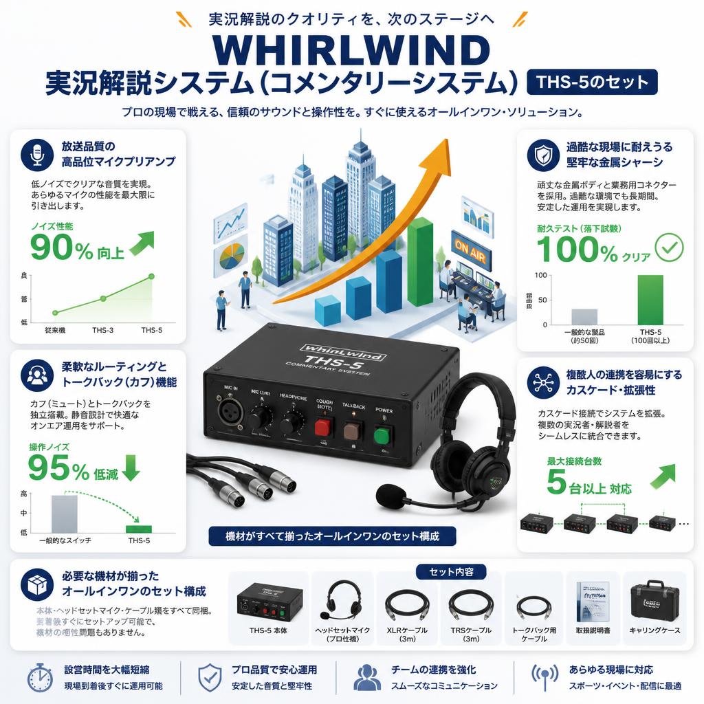 WHIRLWIND 実況解説システム（コメンタリーシステム） THS-5のセット セールスポイント