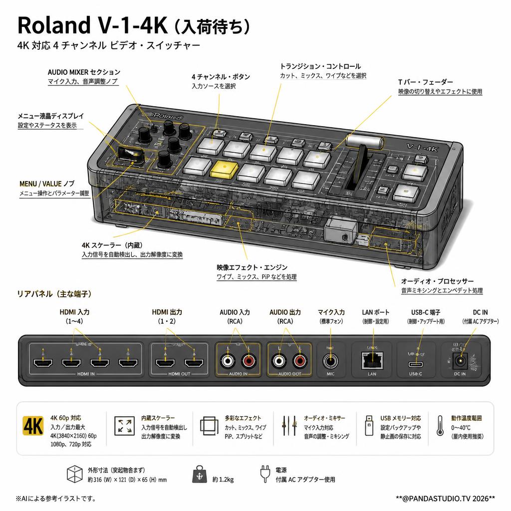 Roland V-1-4K（入荷待ち） スペック