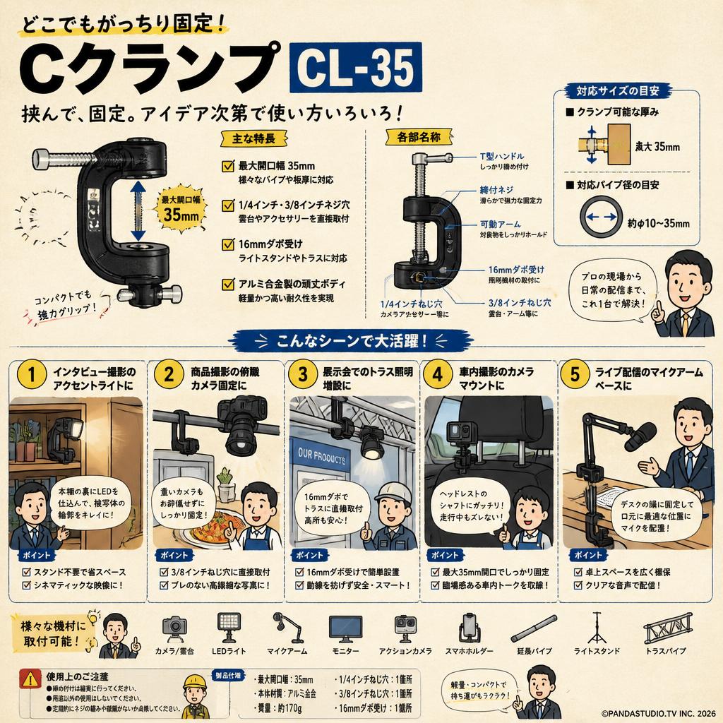 Cクランプ  CL-35【PROKIZAI.COM】 用途